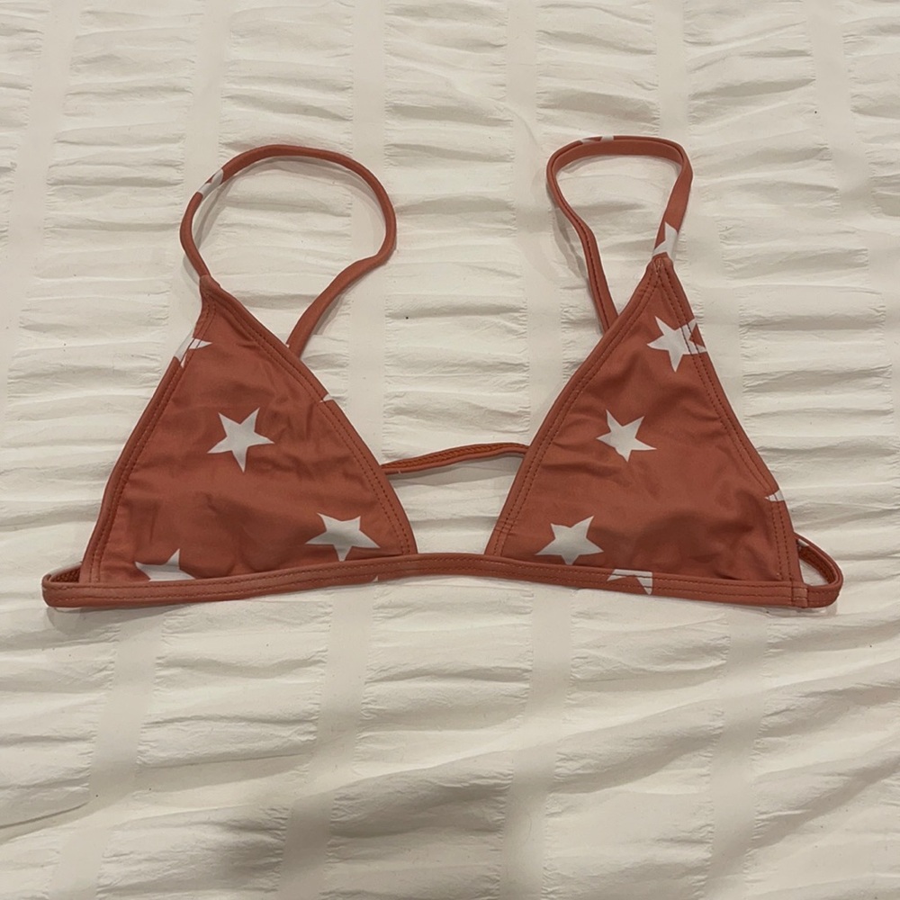 Minimal animale red pink star bikini top
